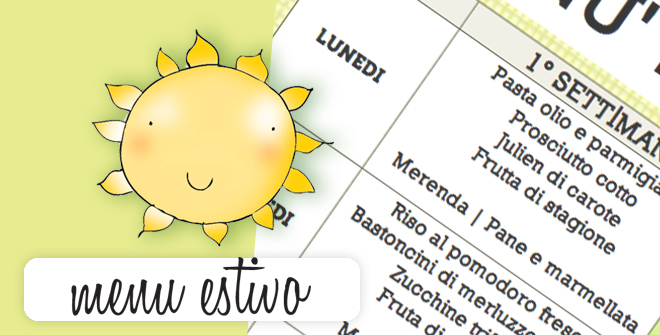 Menu estivo scuola infanzia